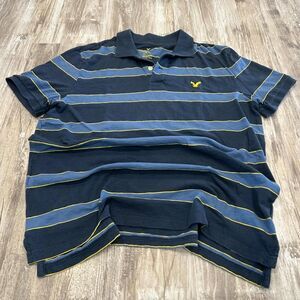 American Eagle Men's y2k preppy indie skater striped polo shirt